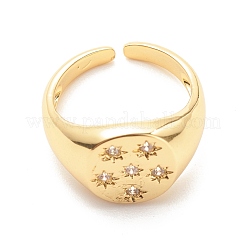 Кольцо-манжета со звездой из прозрачного кубического циркония&nbsp;RJEW-A003-02G