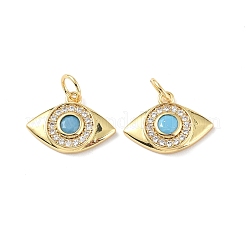 Латунные микропаве прозрачные подвески с фианитом&nbsp;KK-E068-VF352