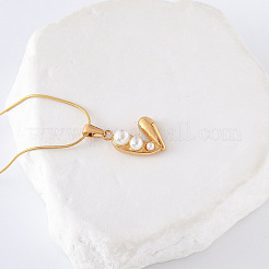 3 шт. французские винтажные ожерелья из нержавеющей стали с имитацией жемчуга в форме сердца для женщин TO4650