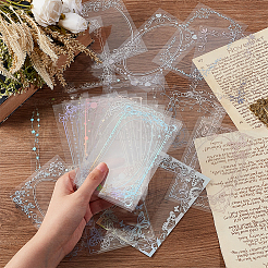 32 stücke 4 arten pet transparent floral rahmen klebstoff dekorative aufkleber&nbsp;DIY-OC0010-25