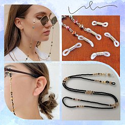 120 шт. 4 цвета силиконовые цепочки для очков с петлями на концах&nbsp;AJEW-SC0002-54