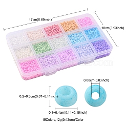 5250шт 15 цвета 8/0 непрозрачных бусины из матового стекла&nbsp;SEED-YW0001-74-A