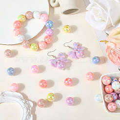 120шт 8 цвета непрозрачные акриловые бусины MACR-PA0001-11