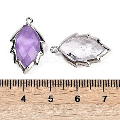 Подвески из натурального аметиста в форме листа&nbsp;G-I375-04P-20