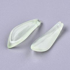 透明スプレー塗装ガラスペンダント  花弁  甘露  25.5x9x4mm  穴：1mm&nbsp;GLAA-S190-015F-01