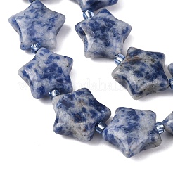 Natürliche blaue Fleck Jaspis Perlen Stränge&nbsp;G-K359-E11