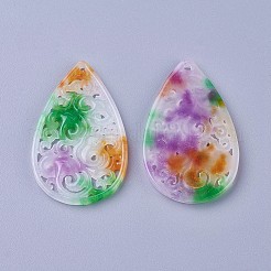 Pendentifs en jade blanc naturel sculpté&nbsp;G-L495-40D