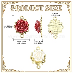 20 шт. 2-цветные подвески-соединители в виде цветка розы из сплава и пластика&nbsp;FIND-YW0008-32