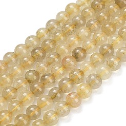 Нити бусин из натурального золота с рутилированным кварцем&nbsp;G-H337-A04-03