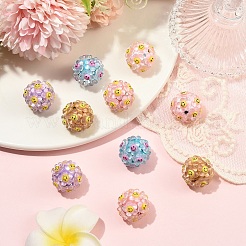 10 шт. 5-цветные бусины из полимерной глины со смолой&nbsp;RESI-YW0005-99