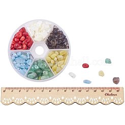 Perles de jade et d'aigue-marine au citron naturel et aventurine verte et perles de coquillage blanches&nbsp;G-PH0033-02