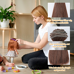 10шт пластиковый длинный прямой парик для куклы&nbsp;DIY-DC0003-96A