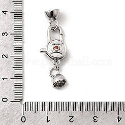 Латунные микро проложить кубического циркония когтя омара застежками KK-U059-51P