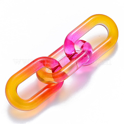 Anelli di collegamento in acrilico trasparente bicolore&nbsp;OACR-S036-006B-N03