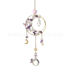 Anello acchiappasole in ottone e pietre preziose naturali miste&nbsp;HJEW-JM05009