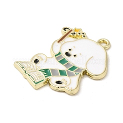 合金エナメルチャーム  犬  濃い緑  28.5x22.5x1.5mm  穴：1.7mm&nbsp;ENAM-M218-01B-G