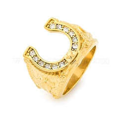 Кольца из нержавеющей стали 304 со стразами для женщин RJEW-B121-08C-G