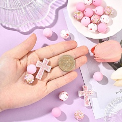 22шт силиконовые фокусные бусины&nbsp;SIL-YW0002-51D