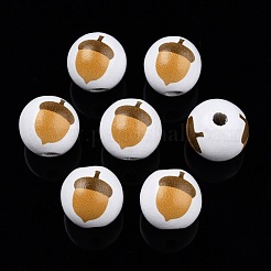 Деревянные бусины с принтом на летнюю тематику WOOD-D006-04