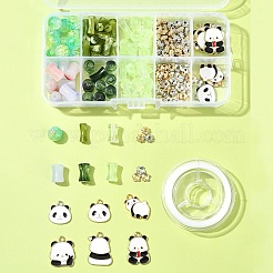 Наборы для изготовления браслетов из бамбука и панды из акрила и эмали из сплава&nbsp;DIY-FS0007-48