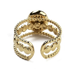 Овальные кольца на палец из натурального тигрового глаза RJEW-N046-06A-G