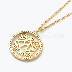 Ожерелья с подвесками из латуни с прозрачным кубическим цирконием NJEW-E153-01R