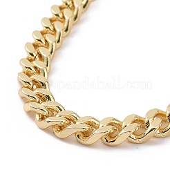 Collana con ciondolo leopardo in zirconi cubici con catene barbazzale in ottone da donna&nbsp;NJEW-G096-01G-05