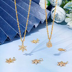 12 Stk. 3 Stil Messing Micro Pave klar Kubisch Zirkonia Anhänger&nbsp;KK-BBC0001-85