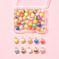 50 шт. подвески из прозрачной смолы в полоску&nbsp;PALLOY-FS00041-02