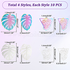 40 шт. 4 шт. филигранные подвески из нержавеющей стали 201&nbsp;STAS-DC0010-05