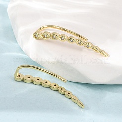 Boucles d'oreilles à clous en laiton pavé de zirconiums cubiques&nbsp;KK-CBAA351-04G