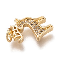 Латунные микропаве прозрачные подвески с фианитом&nbsp;ZIRC-B002-45G