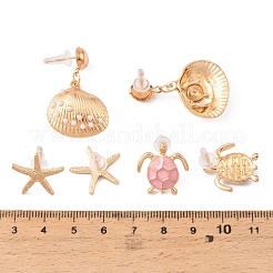 Ensembles de boucles d'oreilles à clous en alliage océan&nbsp;AL-H003-01A-G