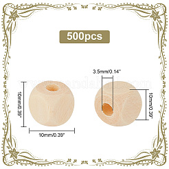 500 шт. Бусины из натурального дерева WOOD-GA0001-50