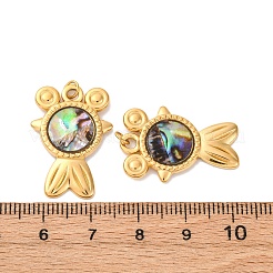 Подвески из натуральной ракушки пауа из нержавеющей стали 304&nbsp;STAS-U061-15G-B