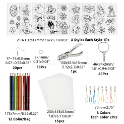DIY-Schrumpffolien aus Kunststoff zum Herstellen von Schmucksets&nbsp;DIY-AR0004-01