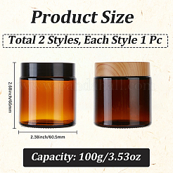 2 Stück 2 Farben nachfüllbares Glascremeglas&nbsp;CON-GF0001-19A