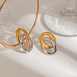 Двухцветные серьги-гвоздики из нержавеющей стали 304&nbsp;EJEW-K310-02GP