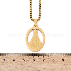 201 ожерелье из нержавеющей стали Nossa senhora aparecida с подвеской в виде Девы Марии для женщин&nbsp;LS-NJEW-K283-01G