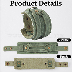 Браслеты из воловьей кожи для женщин и мужчин&nbsp;BJEW-WH20012-04AG-01