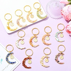 12 брелок в виде луны из натуральных и синтетических драгоценных камней&nbsp;KEYC-YW00237