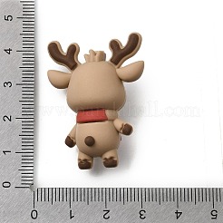 クリスマステーマのシリコンフォーカルビーズ  DIYネックレスの製作  アンティークホワイト  鹿  37x28x16.5mm  穴：2mm&nbsp;SIL-L007-01G