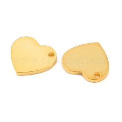 スターリングシルバーのハートチャーム925個  ゴールドカラー  9x10x1mm  穴：1.1mm&nbsp;STER-F057-04G