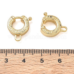 真鍮のスプリングリングの留め金  18KGP本金メッキ  15x15x4mm  穴：3x2mm&nbsp;KK-CBA50B0-08G