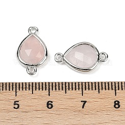 Подвески с граненым соединителем из натурального розового кварца&nbsp;G-L514-048G-10