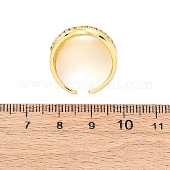 Латунные кольца из манжеты с прозрачным цирконием RJEW-U047-13G