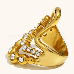 Кольца для пальцев из хирургической нержавеющей стали 316 с прозрачными фианитами&nbsp;FS-WG515DE-02