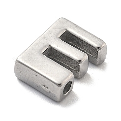 304ステンレススチールチャーム  レターチャーム  文字e  9.5x7x3mm  穴：1.6mm&nbsp;STAS-R138-07P-E
