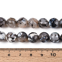 Нити окрашенных и нагретых натуральных агатовых бус с огненным кракелюром&nbsp;G-N359-01B-04