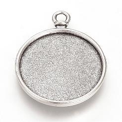Vintage tibetischen Stil Legierung Uhr Anhänger Cabochon Fassungen&nbsp;TIBEP-O006-20AS
